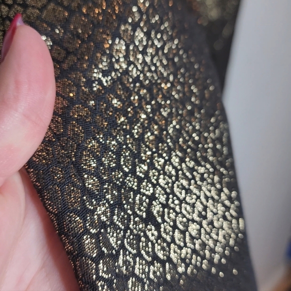 Anne Klein Shimmering Gold Metallic Black Snake Print Pants Size 12 - Picture 4 of 17